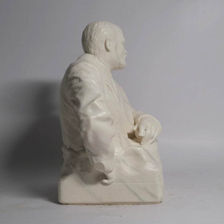 Vladimir Lenin Stone Dust Brass Finish 9" Statue Miniature