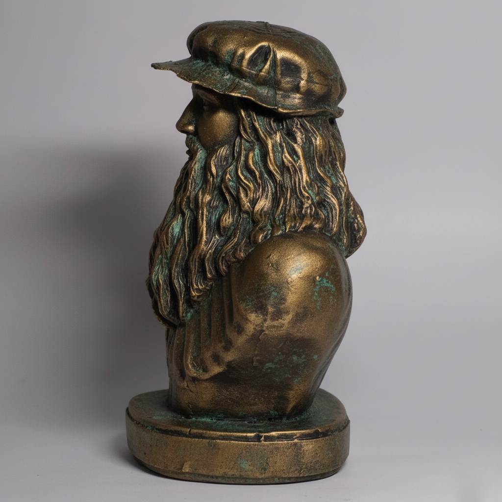 Leonardo da Vinci 6 Inch Statue – Brass Finish | Polymath | Artist | Genius