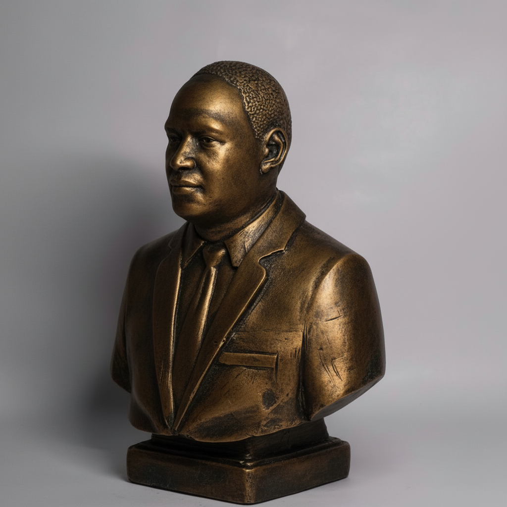 Martin Luther King Jr 6 Inch Brass Finish Miniature Statue