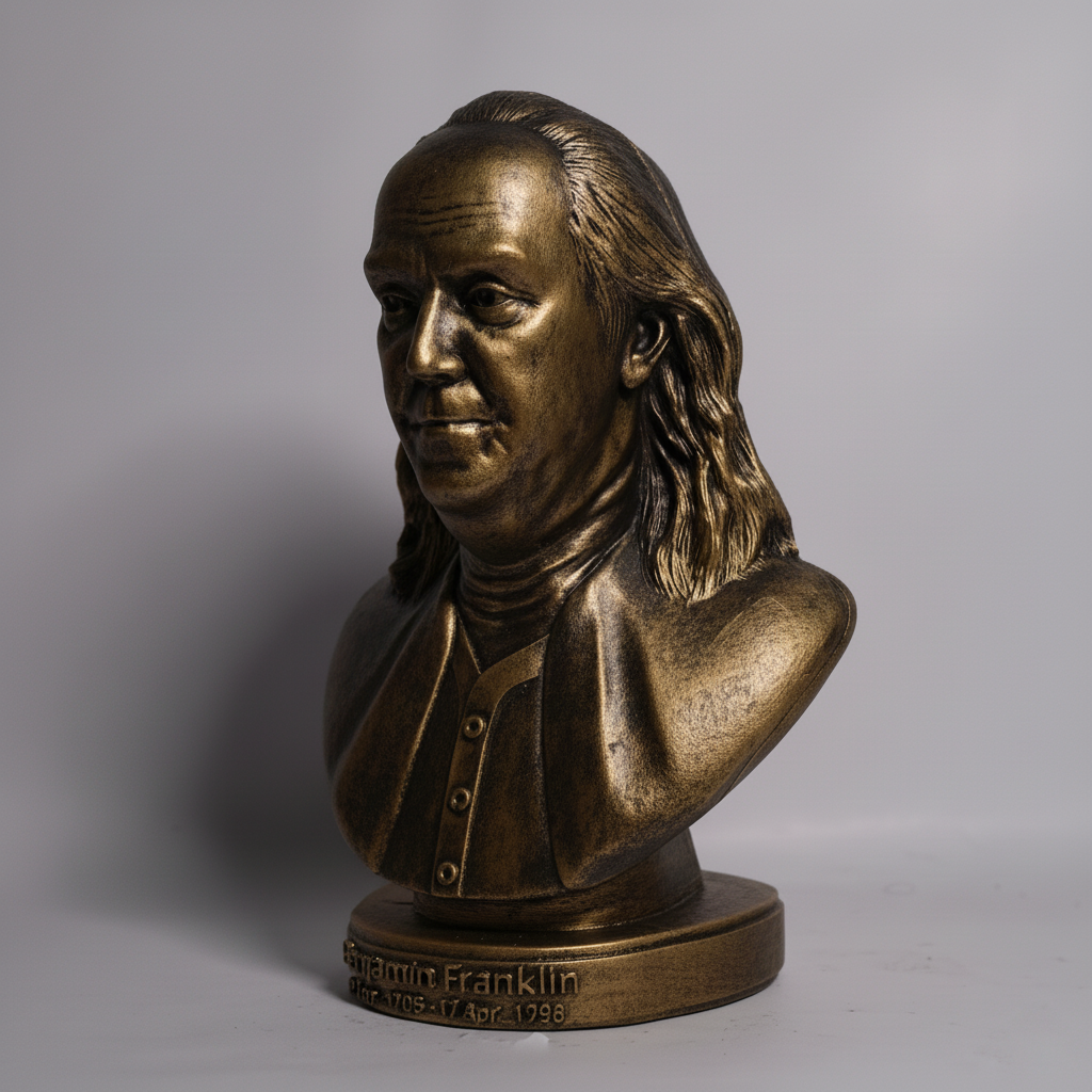 Benjamin Franklin collectible statue for library and study room