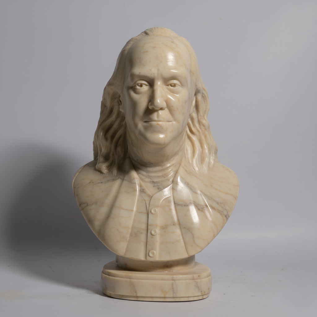 Marble finish Benjamin frannklin statue 6 inch statue 