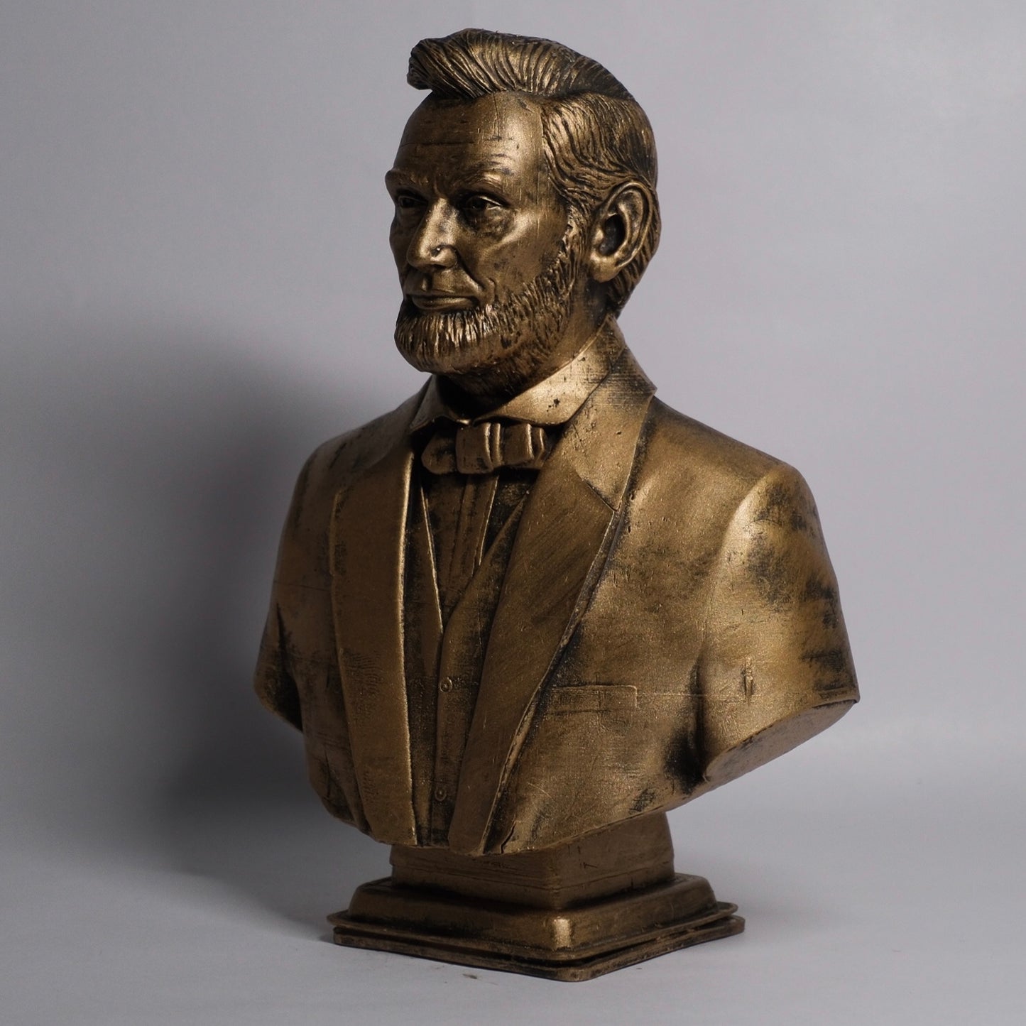 Abraham Lincoln 6 Inch Stone Dust Brass Finish Statue