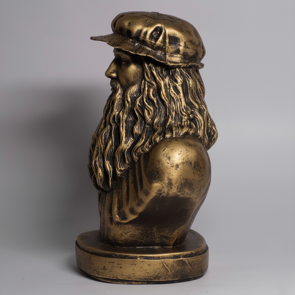 Leonardo da Vinci 6 Inch Statue – Brass Finish | Polymath | Artist | Genius