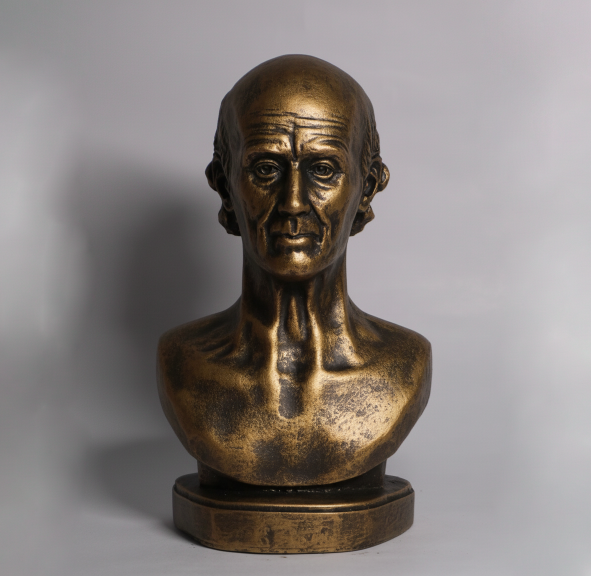 Benjamin Franklin 6 inch stone dust resin statue with brass finish