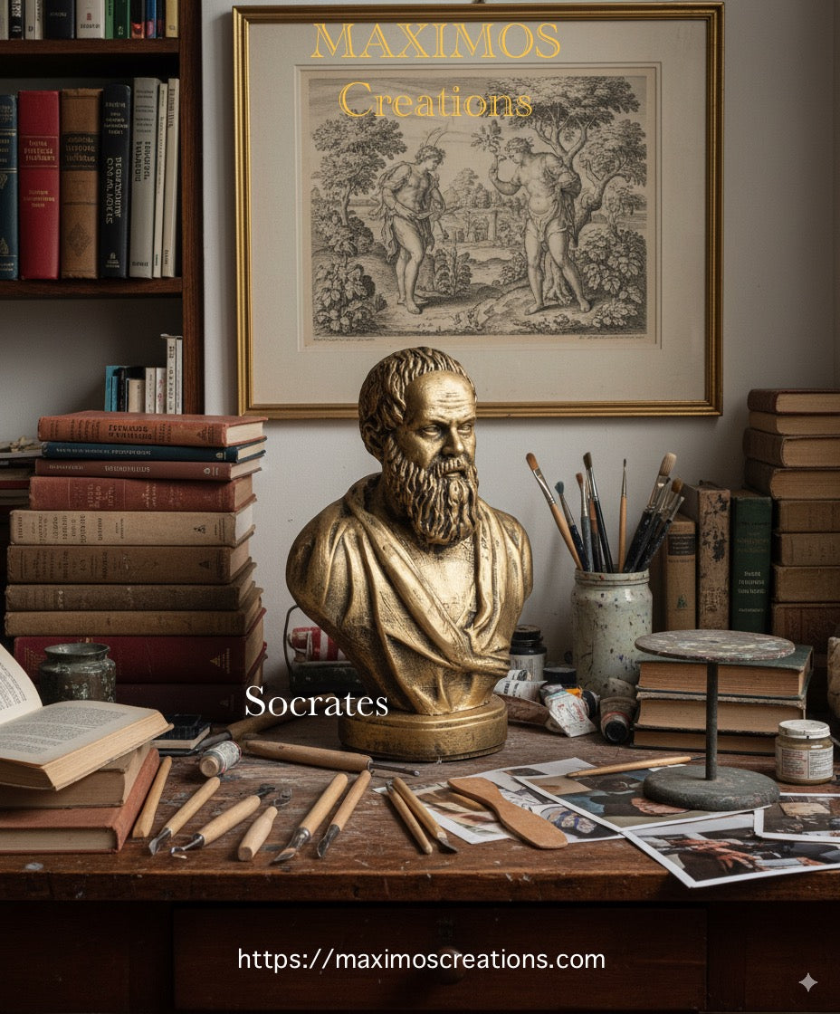 Socrates Statue Miniature | Greek Philosopher Bust | 6 inch Stone Dust Resin Classical