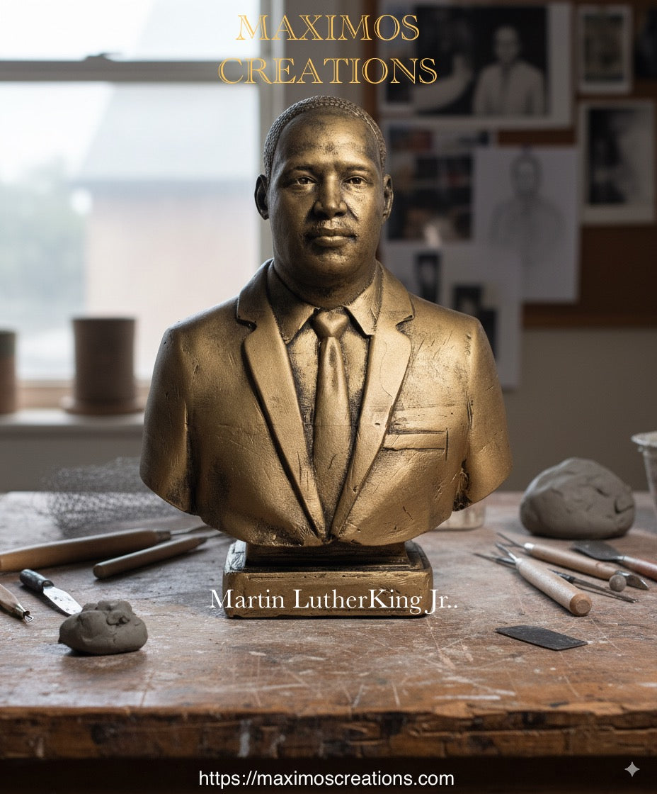 Martin Luther King Jr 6 Inch Brass Finish Miniature Statue