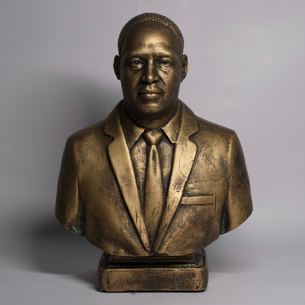 Martin Luther King Jr 6 Inch Brass Finish Miniature Statue