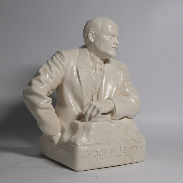 Vladimir Lenin Stone Dust Brass Finish 9" Statue Miniature