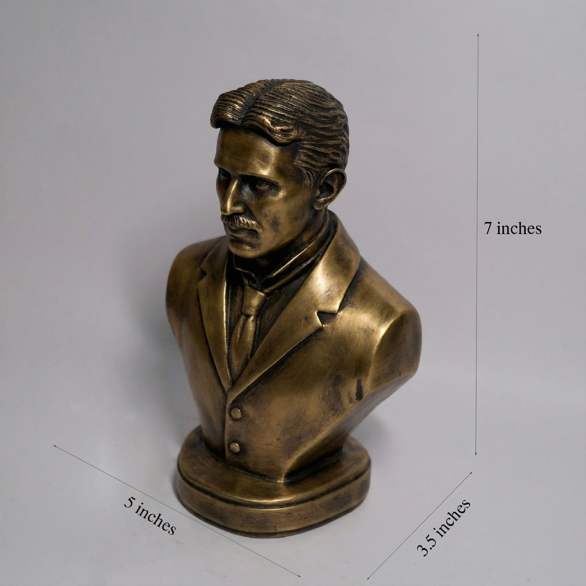 Brass finish Nikola Tesla statue for home décor