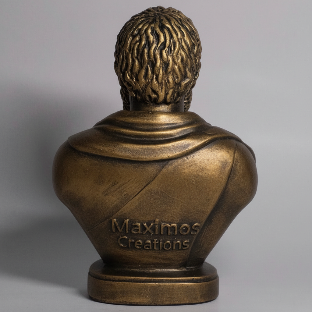 Ancient Greek philosopher Socrates brass finish desk statue