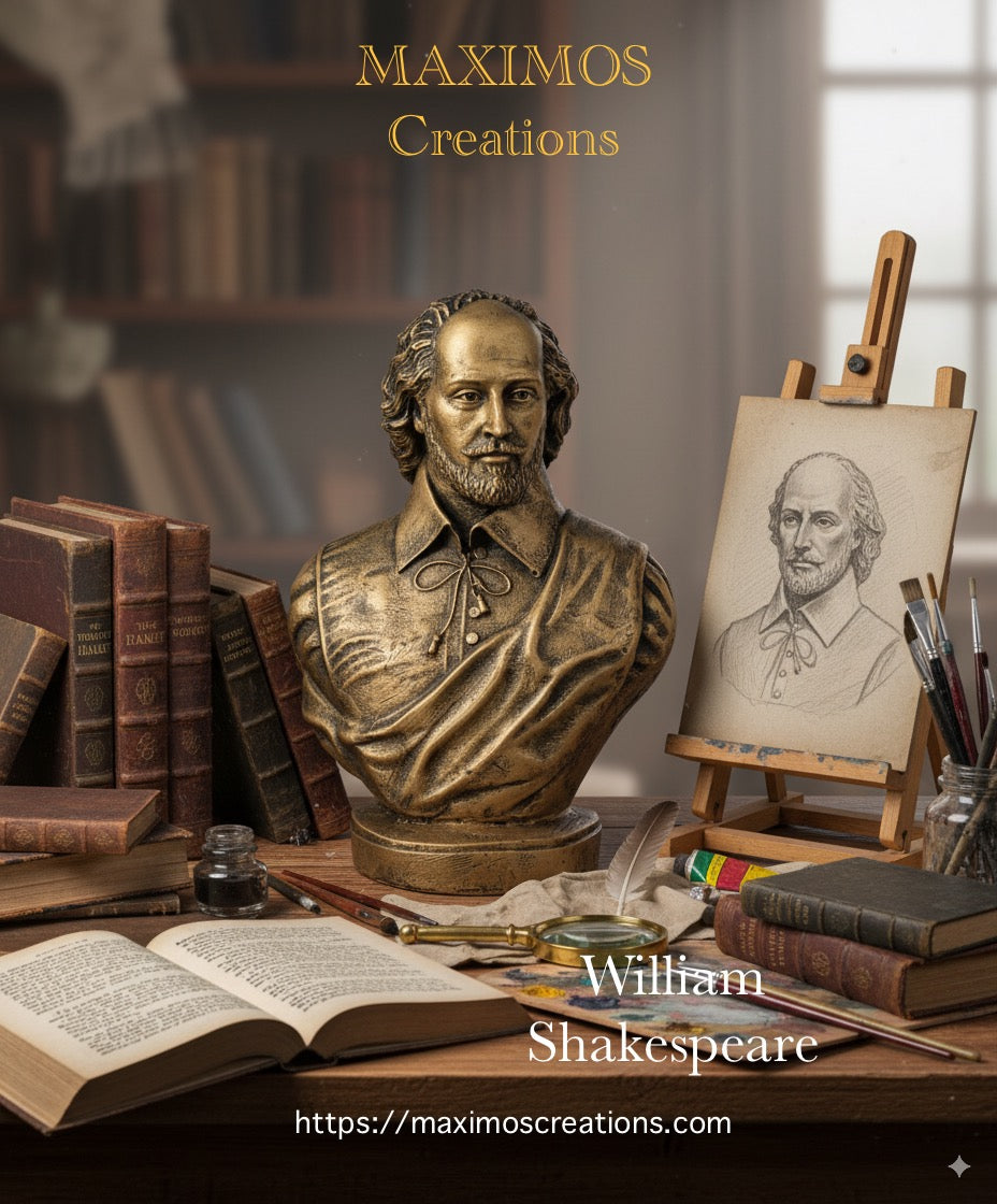William Shakespeare playwright stone dust resin sculpture