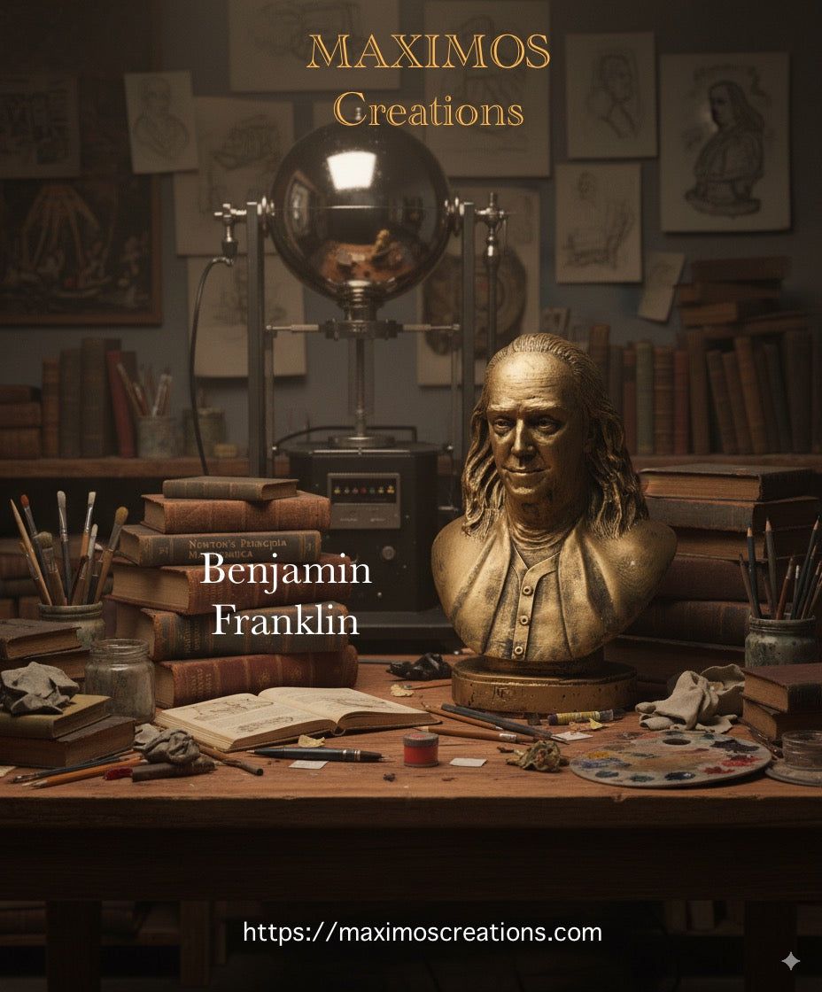 Benjamin Franklin collectible statue for library and study room